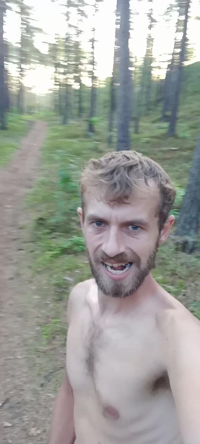 Walking in the woods on a public path only in women's panties :-) I was caught and caught several times I didn't expect so many strangers there