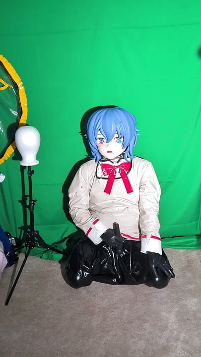 PVC Kigurumi Cosplayer Madoka Uniform Vibrator and Breathplay