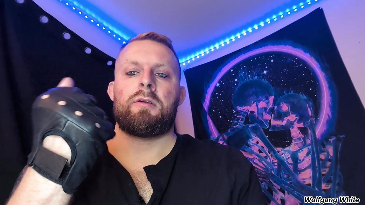 Your Stepdad Found Your Leather Gear And Now He's Horny Too - Leather Gloves with Huge Cumshot - POV Roleplay - Wolfgang White