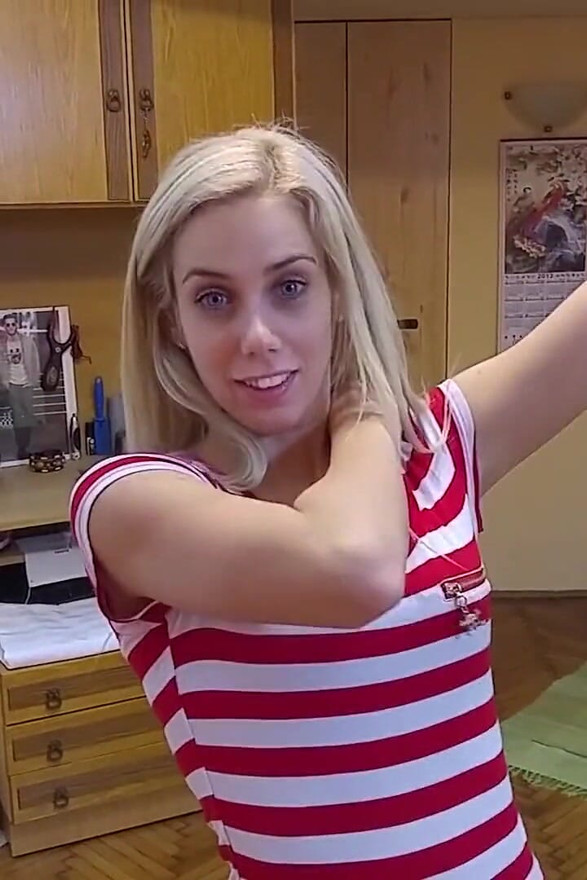 Adorable blonde Nesty picked up by MugurPorn