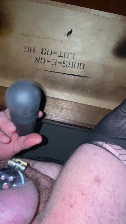 Slapping my caged sissy clit and squirting