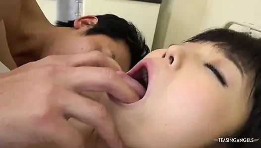 The act of kissing the patient aroused the sexually desirous Asian nurse, who desired his ejaculate into her vaginal walls