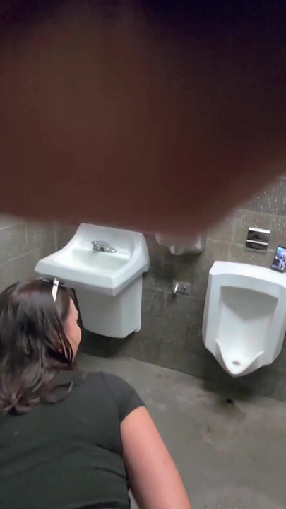 Wife Sneaks into Gas Station Restroom to Get Fucked | Clip 1