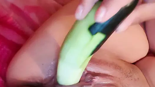 This blonde loves cucumber