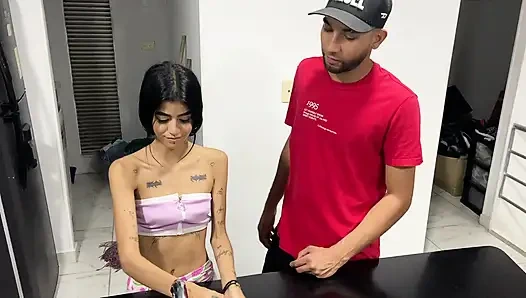 My beautiful stepsister is in the kitchen tidying up and I get her all hot and bothered so I can fuck her until she orgasms.