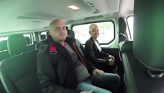 Blonde MILF sucks good cock in the car
