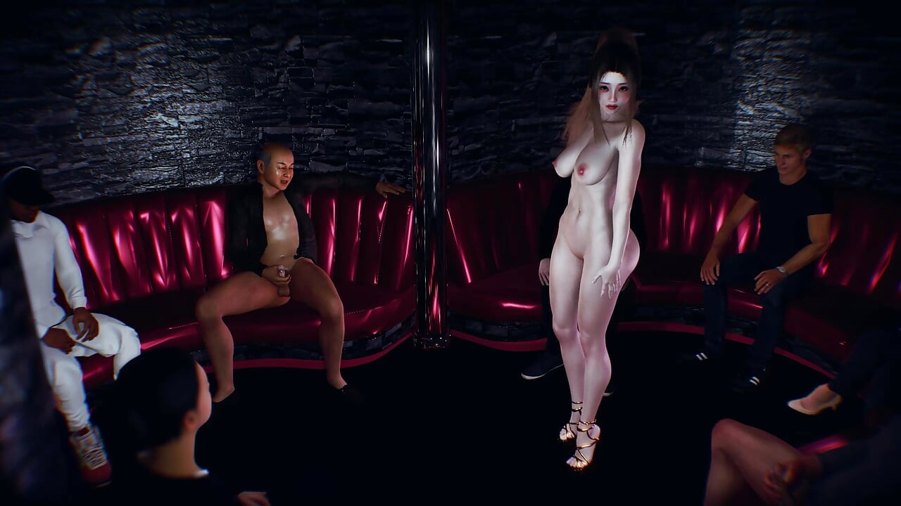Sexig asiatisk tjej dansar naken i stripklubben