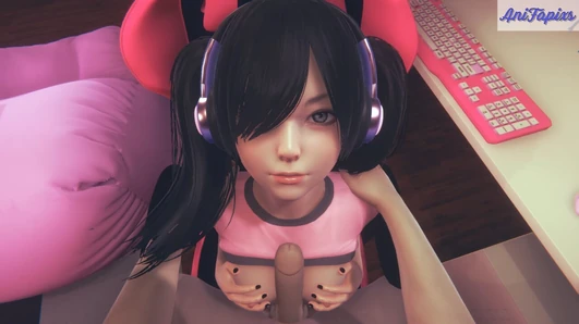 UwU Gamer Streamer Girl Have Fun Sex With Her Viewer - 3D HENTAI