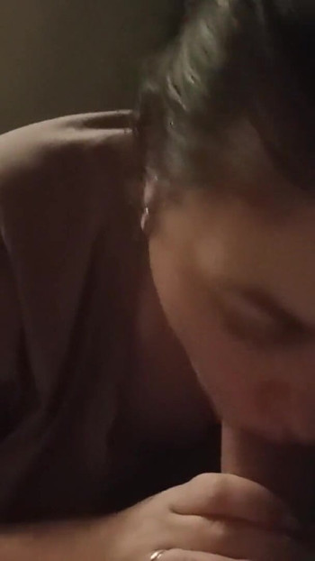 Key moment from "A neighbor came to visit for a blowjob"