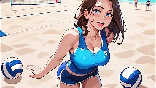 Voleybol kızları plaj seks partisi