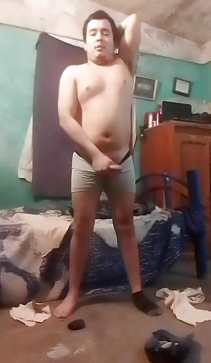 Jesus in boxer pulling his penis 149