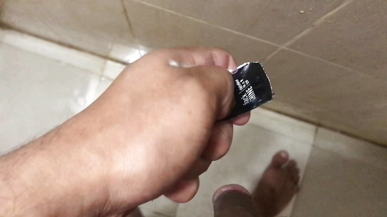 Me in bathroom doing a work