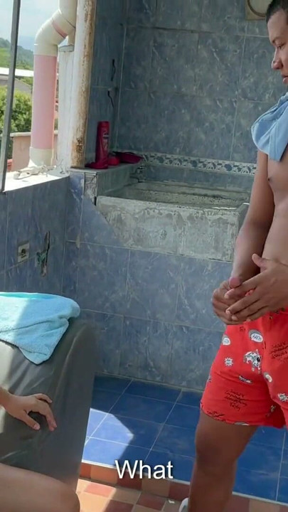 Stepbrother surprises me tanning in his Kama Sutra, and I ask him to give me a new experience in the Kama Sutra with his big penis | Clip 1