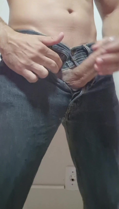 With a hard-on in his pants