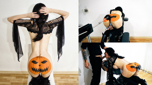 Halloweenvideo - von meiner Sexmaschine Anal durchgefickt bis ich vor Lust pisse + Throatpie Blowjob