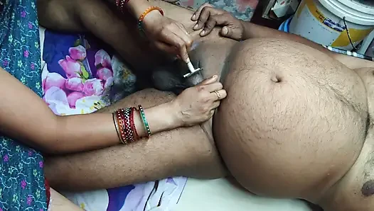 He had his pubic hair cleaned by his neighbors' wife and enjoyed the
