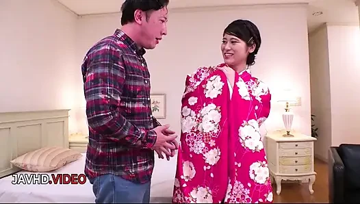 Ema Kato's Kimono Sizzling Seduction Leads To Intense Bedroom Pleasure Showdown