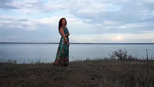 Volga marge in evening