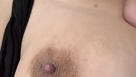 Blonde mom bounces her huge tits hard