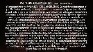 Instructions d’orgasme anal de la prostate - garantie de remboursement