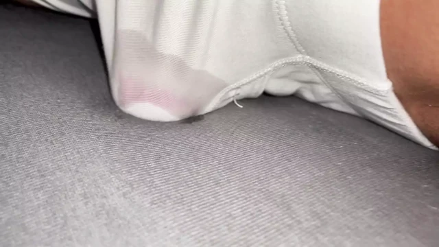 Cum in white adidas briefs