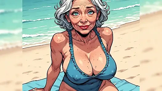 Cewek imut dan seksi di pantai