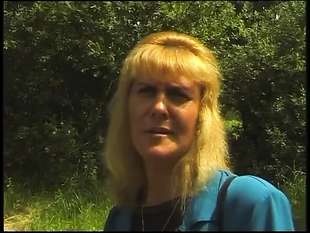 Hairy blonde mature have a nice time outdoors