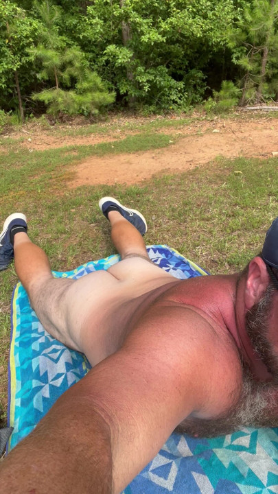 Nude sunbathing