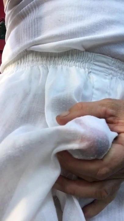 Boxer shorts wet spot
