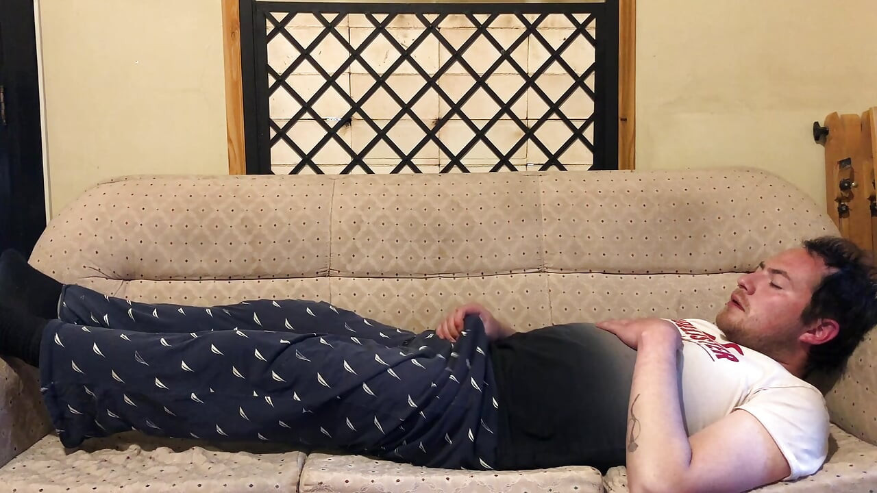 Anal Masturbation on the Family Couch