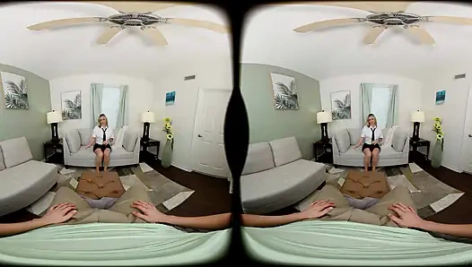 FORBVR - возбужденная студентка с большими сиськами трахает твой член в видео от первого лица во время терапии