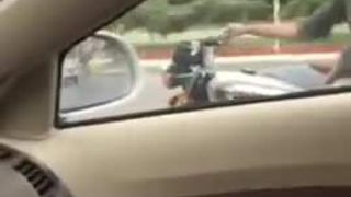 Boy shows dick on bike