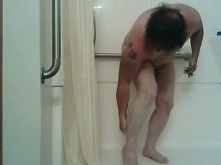 Shaving and showering on webcam