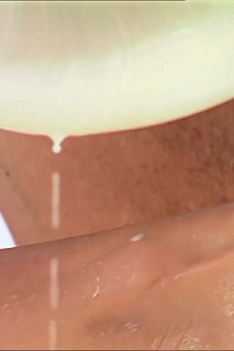 The brunette gets fucked by a nice hard cock