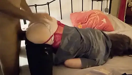 1096 (01) - cewek amatir perancis ngentot gaya doggy, lingerie satin, seks pakai baju, sepong kontol, jilat pantat