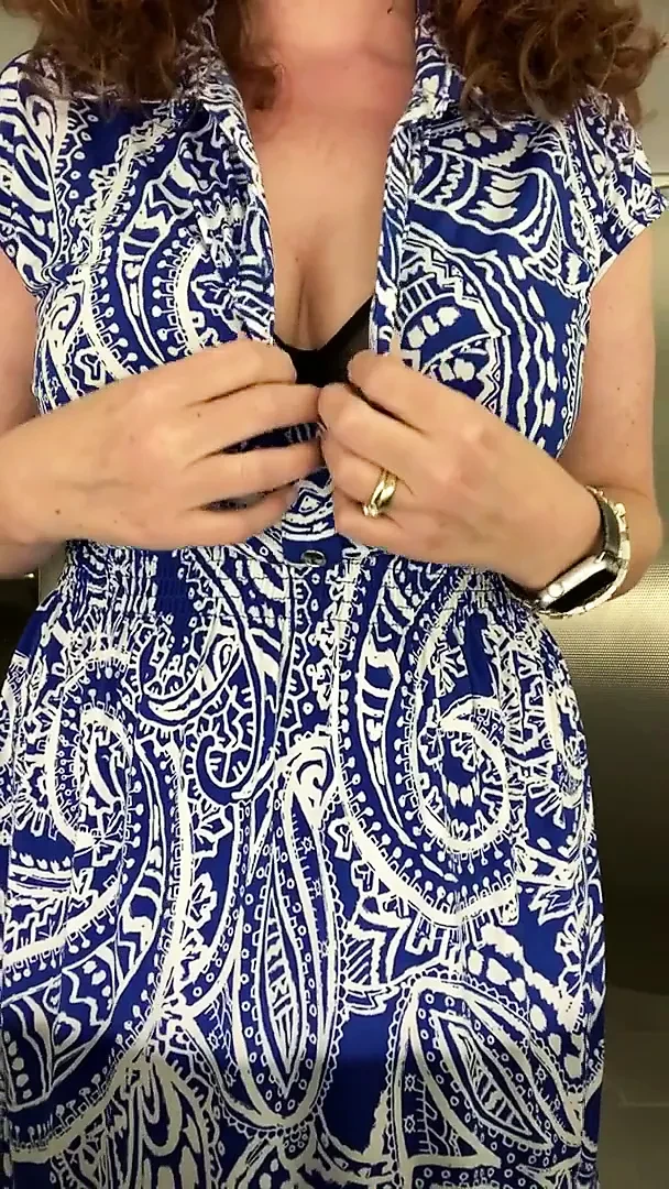 Blue Dress ,Black Bra