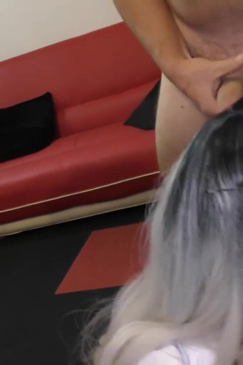 Sexy ebony babe Dink takes bukkake facials