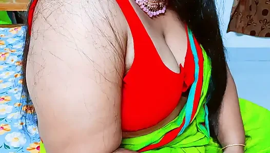 My stepmother came to me to fuck me wearing a new saree, so I fucked her as I wanted.