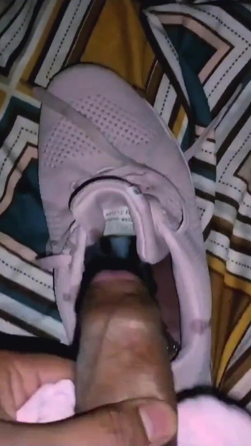 Watched stepsister bathing, then smelled her pink panties, then took out my semen in her running shoe | Clip 1