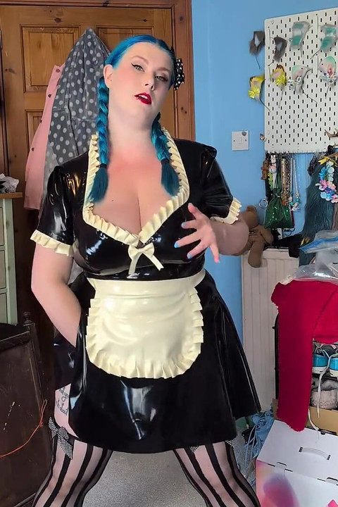 Teased by a Latex Maid - Solo Girl