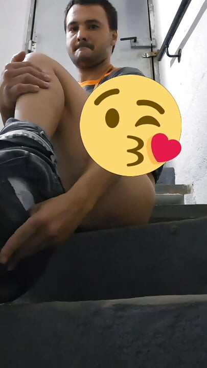 Masturbation on the stairs