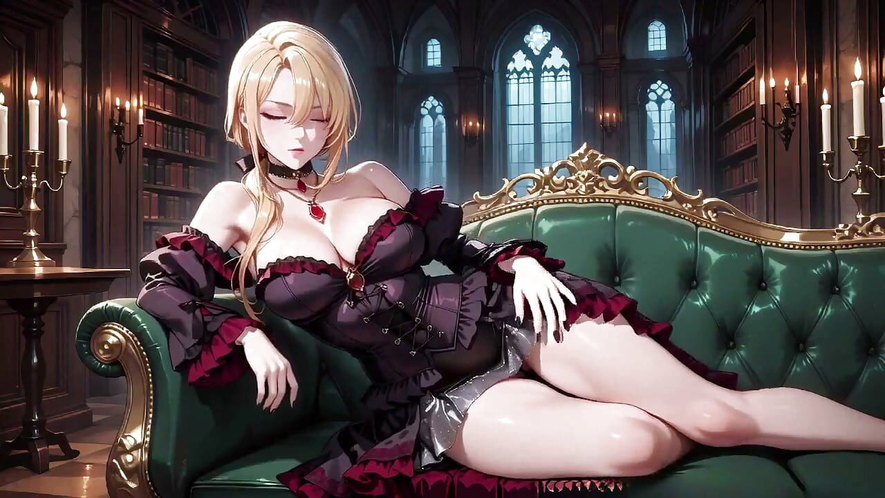 Gothic Lady in Black Velvet! Candles, One-legged Lifts & Wet Stockings?