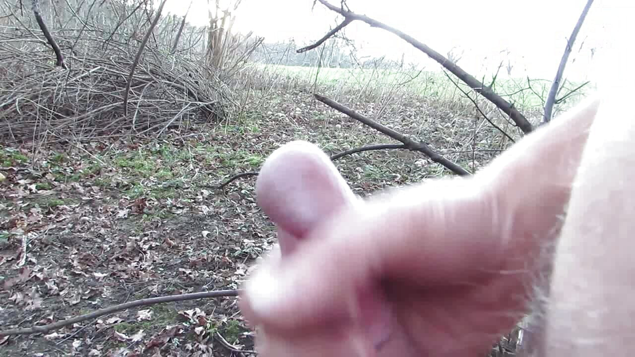 Open field nude cum fountain - loop version