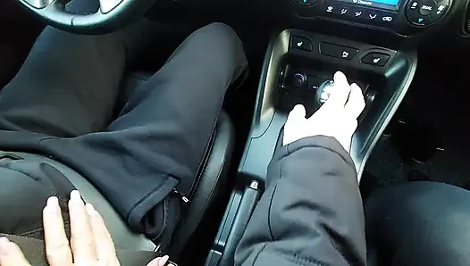 Elegant mature woman takes a taxi in the morning to go to the office.