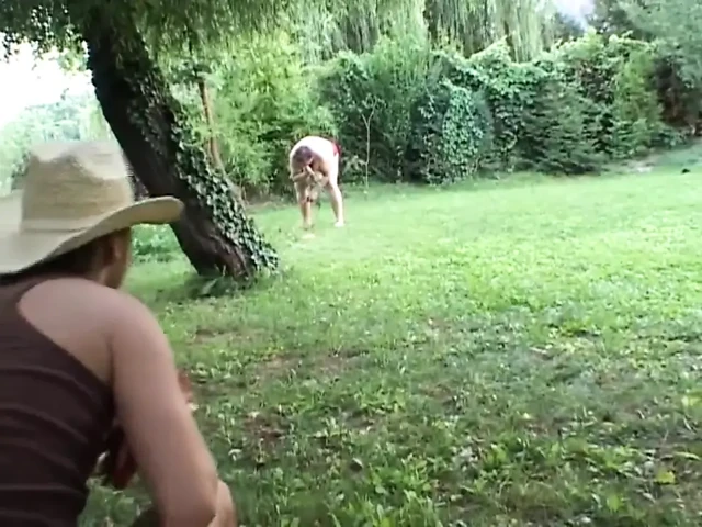 Ugly fat milf fucking in the garden