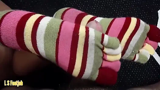 Amateur Girlfriend in Hot Sockjob POV