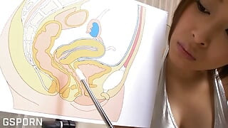 Prelepa japanska devojka velikih sisa se jebe sa majstorom prskanja