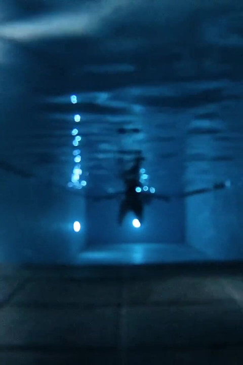 Underwater Swim at Night