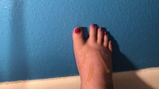 Anastasiabeva1 Pouring honey on my feet