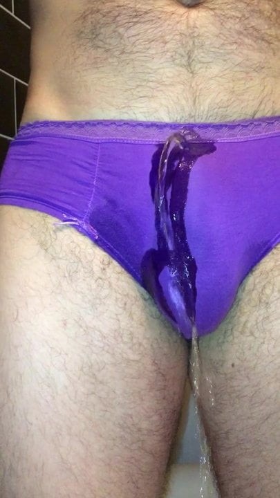 More purple panty pissing